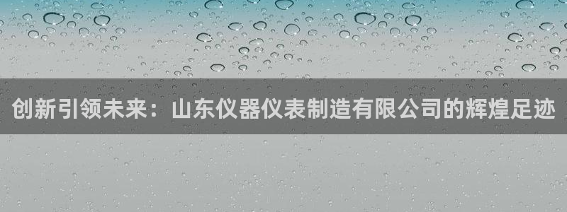 恒行娱乐寻问74 5：创新引领未来：山东仪器仪表制造有限公司