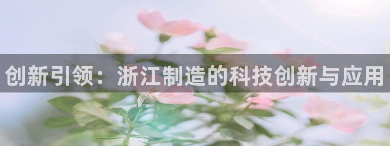 恒行娱乐招收点赞5ll533主管：创新引领：浙江制造的科技创